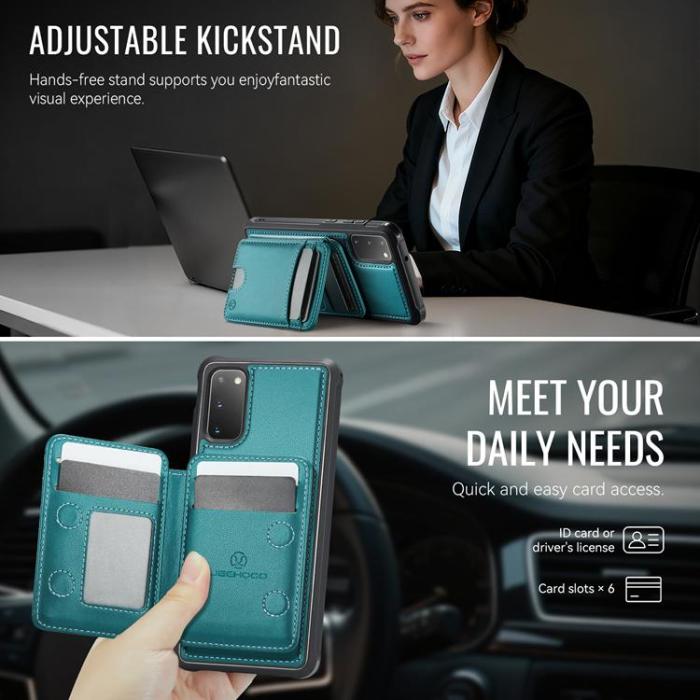 OEM - JEEHOOD Mobilskal till Samsung Galaxy S20 5G Konstläder - Blå