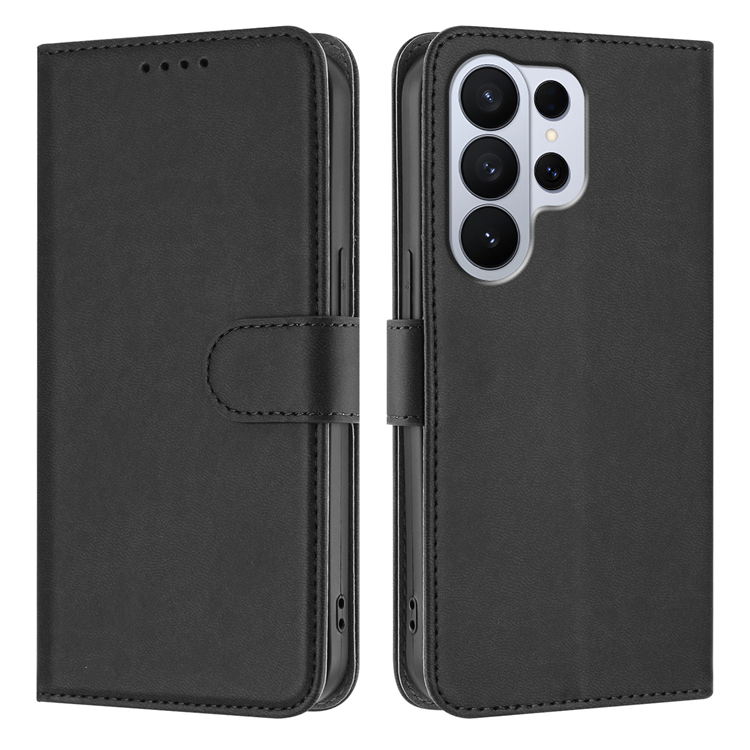Galaxy S26 Ultra Plånboksfodral Solid Color Läder - Svart | 2353 | AlltMobil