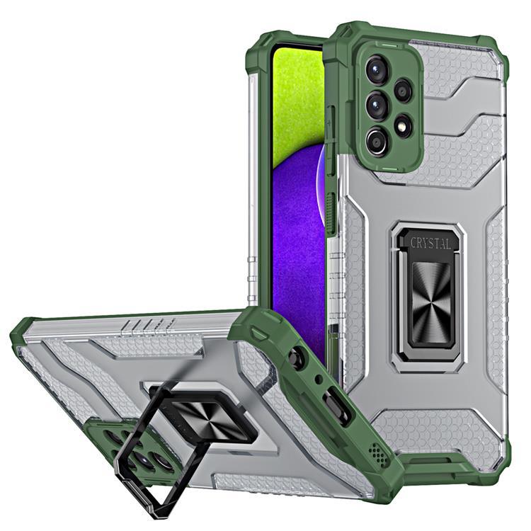 Crystal Ring Kickstand Skal Galaxy A72 4G - Grön | 2353 | AlltMobil