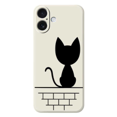 A-One Brand - iPhone 17 Mobilskal Black Cat on the Wall - Beige