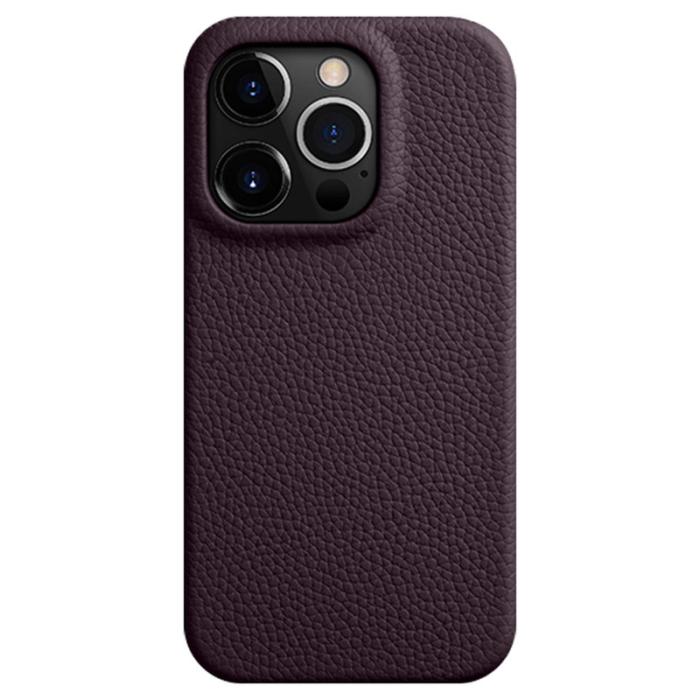 Melkco - MELKCO iPhone 14 Pro Max Magnetiskt Skyddsfodral Äkta Läder Lila