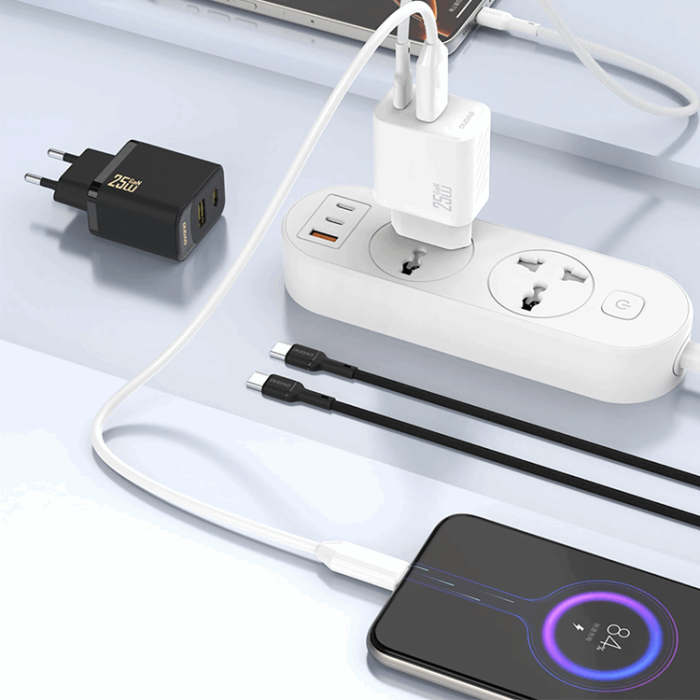 Dudao - Dudao Snabbladdare 25W A26T GaN USB-A, USB-C - Vit