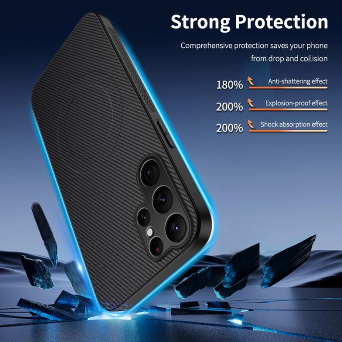 WANLONFENG - WANLONFENG Mobilskal till Samsung Galaxy S26 Ultra Kolfiber PC TPU - Lila