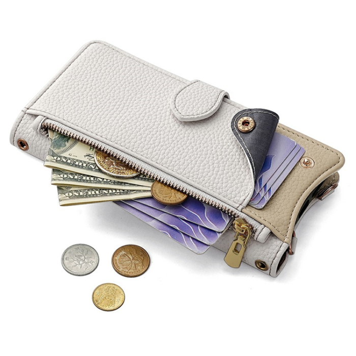 A-One Brand - OnePlus 15 5G Plånboksfodral Irregular Tail Style Läder - Vit