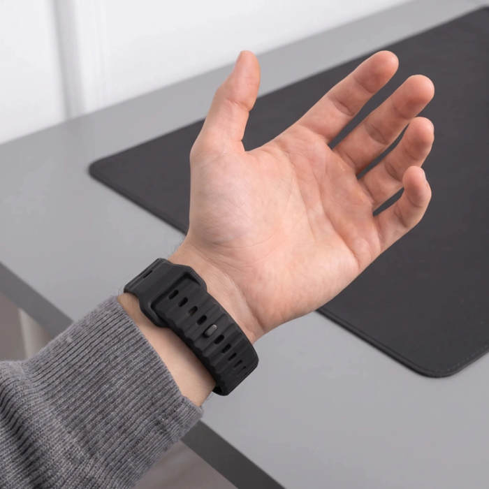 Tech-Protect - Tech-Protect Armband För Apple Watch (44/45/46/49mm) Silikon Line - Svart
