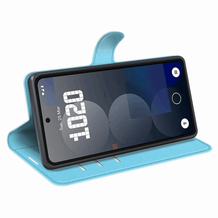 A-One Brand - Nothing Phone (3a) Pro Plånboksfodral Litchi Texture - Blå