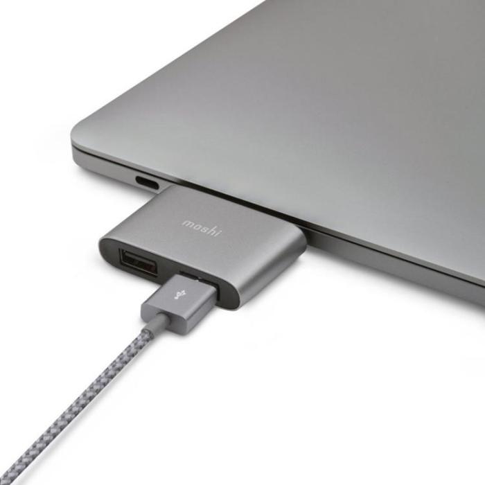 Moshi - Moshi USB-C Till Dubbell-A Adapter - Grå