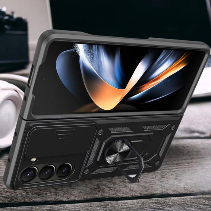 OEM - Galaxy Z Fold 5 Mobilskal Hybrid Armor Camshield - Svart