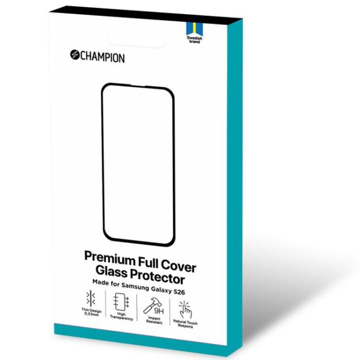 Champion - Champion Härdat glas Skärmskydd för Samsung Galaxy S26 - Svart