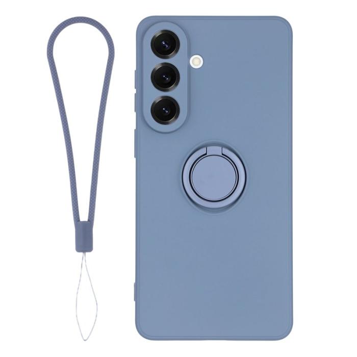 OEM - Mobilskal för Samsung Galaxy S26 Silikon med Ring Kickstand - Mörkblå