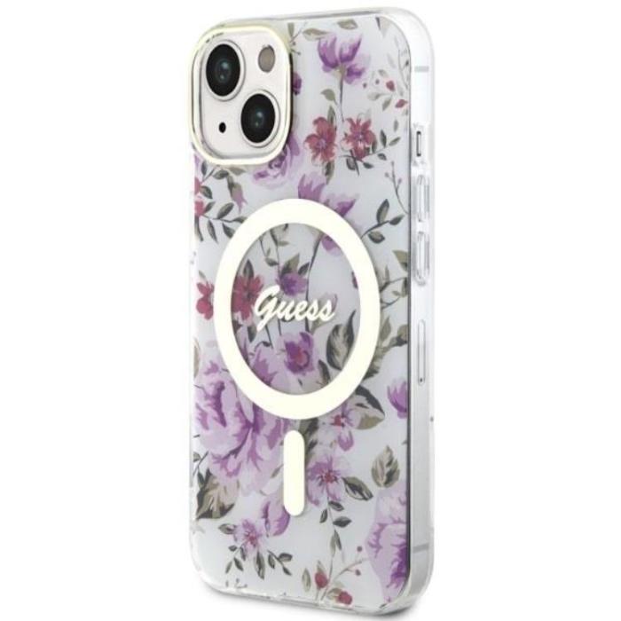 Guess - Guess iPhone 14 Mobilskal MagSafe Flower - Transparent