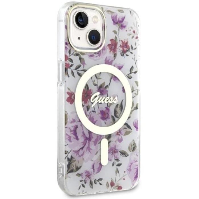 Guess - Guess iPhone 14 Mobilskal MagSafe Flower - Transparent