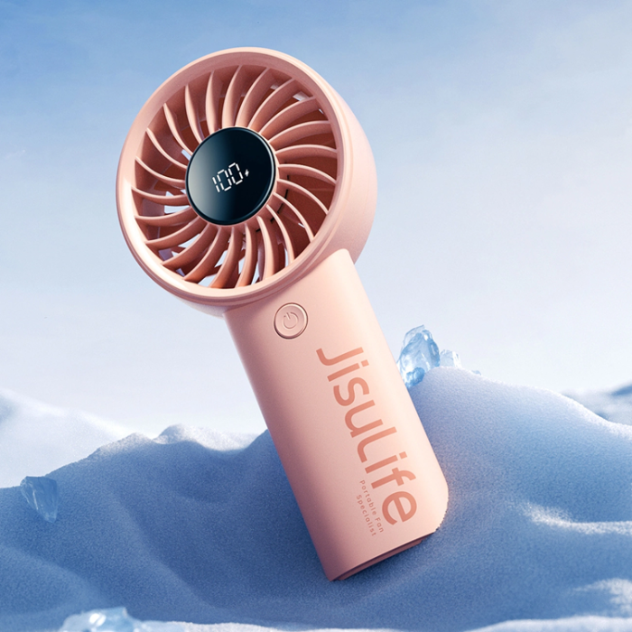 Jisulife - Jisulife Bärbar USB Handfläkt 5000 mAh Life4 - Rosa