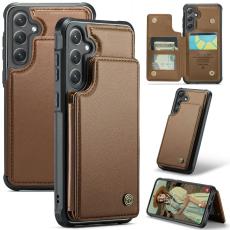 Caseme - CASEME C22 Fodral f&ouml;r Samsung Galaxy S24 i Konstl&auml;der - Brun
