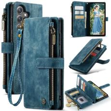 Caseme - CASEME Konstl&auml;der Pl&aring;nboksfodral f&ouml;r Samsung Galaxy S23 FE med Rem - Bl&aring;