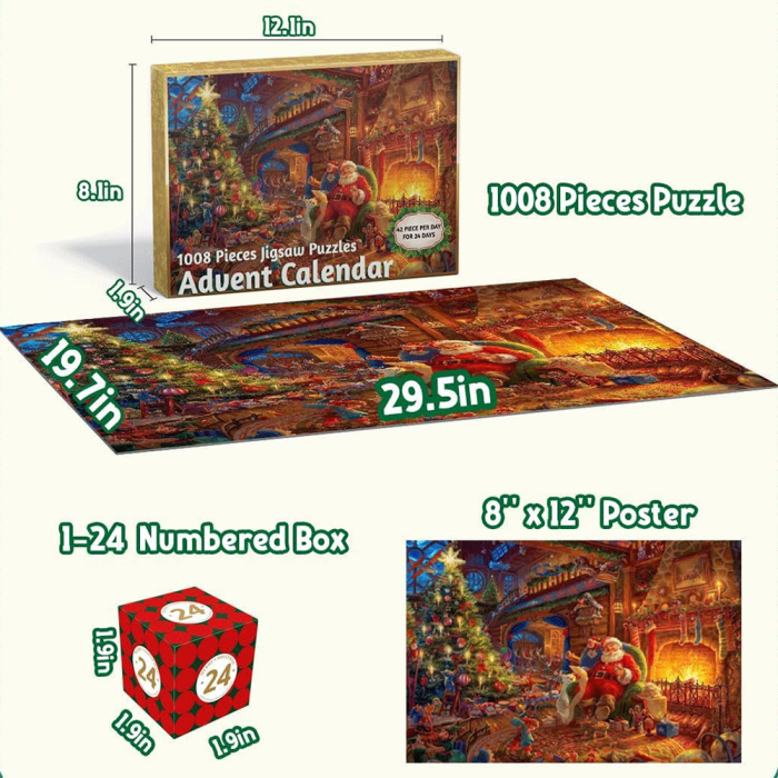 Adventskalender - Adventskalender 2023 - Pussel Adventskalender Julkalender Julleksaker