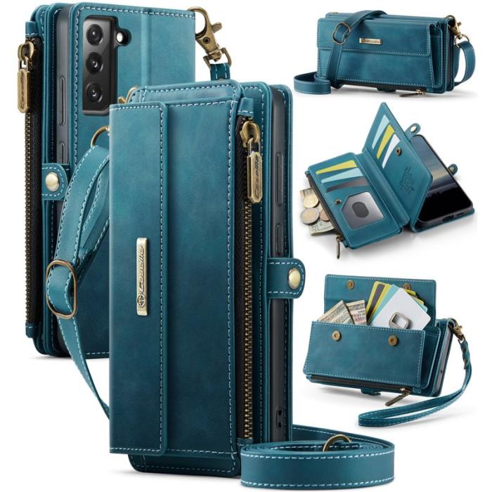 Caseme - CASEME Konstläder Plånboksfodral för Samsung Galaxy S22 5G med RFID-Skydd - Grön