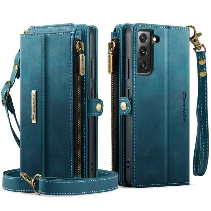 Caseme - CASEME Konstläder Plånboksfodral för Samsung Galaxy S22 5G med RFID-Skydd - Grön