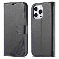 AZNS - AZNS iPhone 14 Pro Max Pl&aring;nboksfodral i Konstl&auml;der - Svart