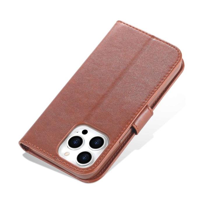 AZNS - AZNS iPhone 14 Pro Max Plånboksfodral i Konstläder - Brun
