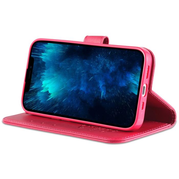 AZNS - AZNS iPhone 14 Pro Max Plånboksfodral i Konstläder - Röd
