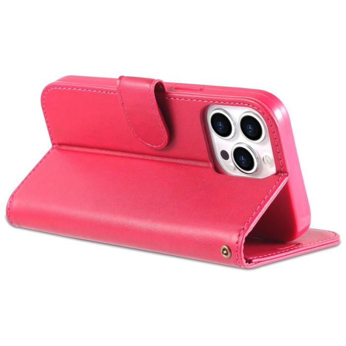 AZNS - AZNS iPhone 14 Pro Max Plånboksfodral i Konstläder - Röd