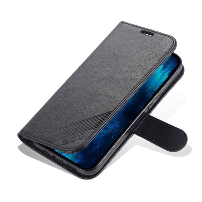 AZNS - AZNS iPhone 14 Pro Max Plånboksfodral i Konstläder - Svart