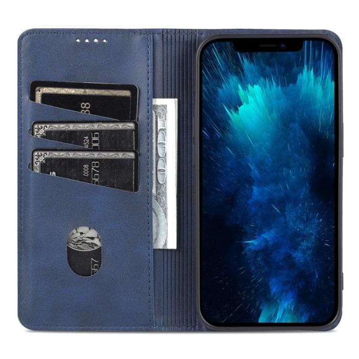 AZNS - AZNS iPhone 14 Pro Max Fodral - KonstLäder - Blå