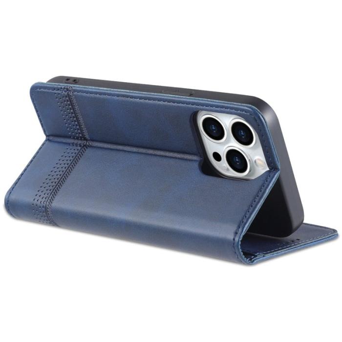 AZNS - AZNS iPhone 14 Pro Max Fodral - KonstLäder - Blå