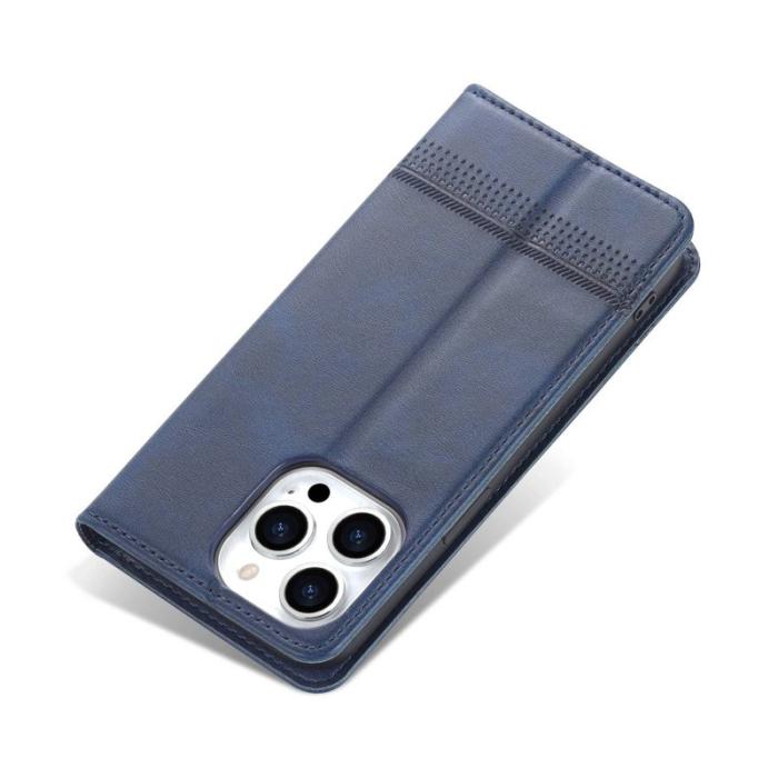 AZNS - AZNS iPhone 14 Pro Max Fodral - KonstLäder - Blå