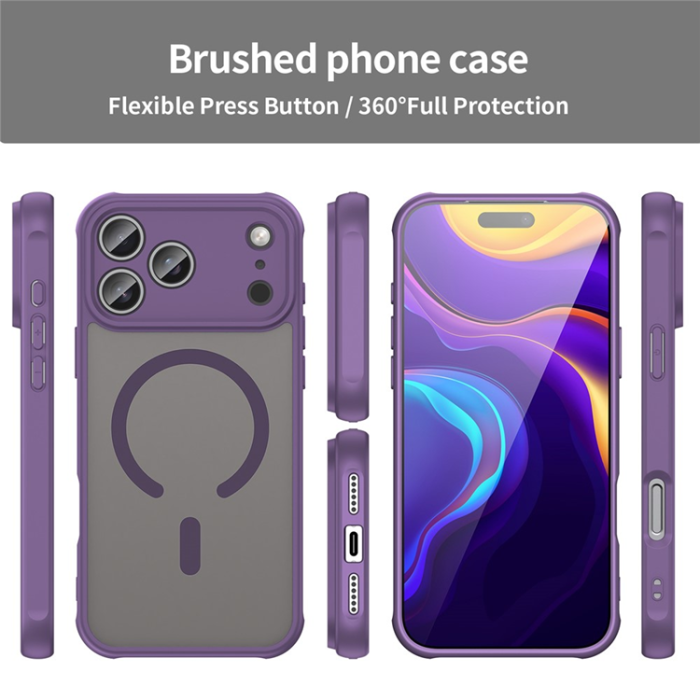 A-One Brand - iPhone 17 Pro Max Mobilskal MagSafe Anti Drop - Lila