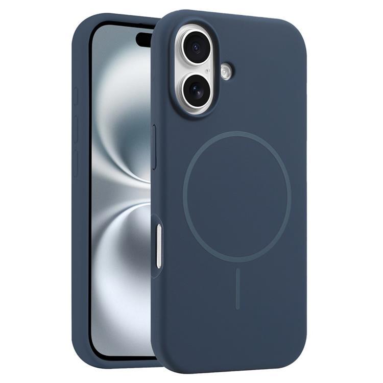 iPhone 16 Mobilskal MagSafe Silikon Anti Drop - Sapphire | 2353 | AlltMobil