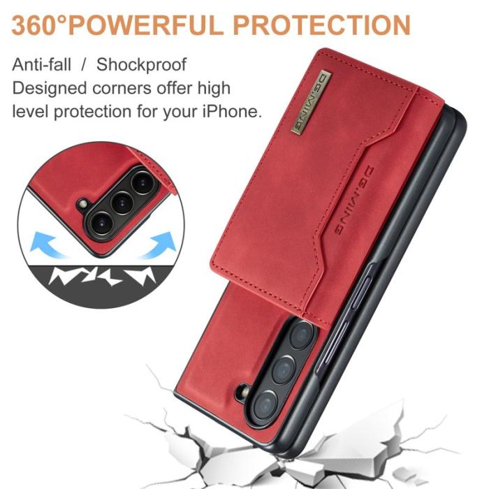 DG.MING - DG.MING M2 Kickstand Plånboksfodral Samsung Galaxy Z Fold5 Röd