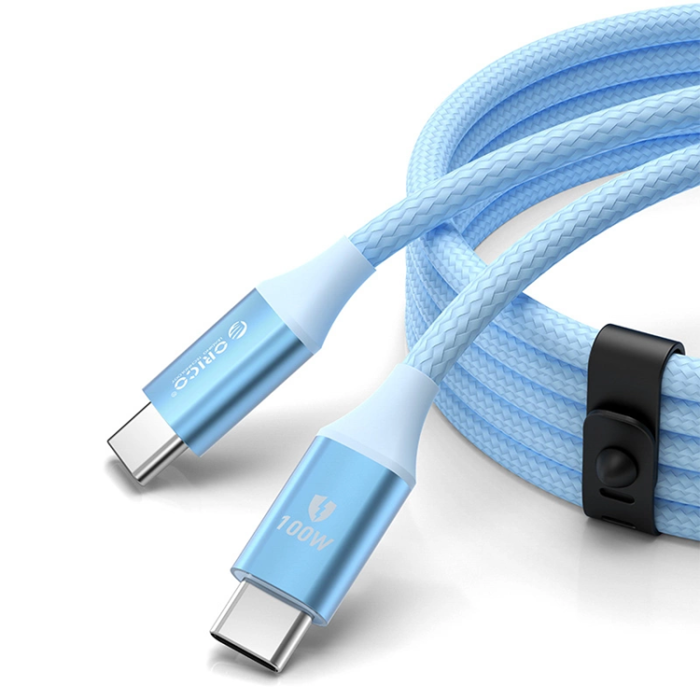 ORICO - Orico USB-C Till USB-C Kabel 100W 5A 1m CDX - Blå