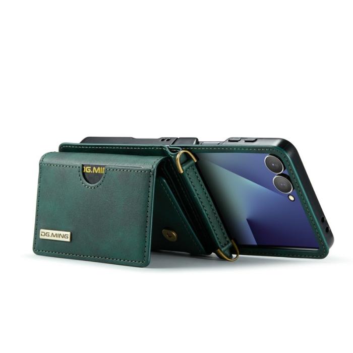 DG.MING - DG.MING M6 Series Konstläder Plånboksfodral för Samsung Galaxy Z Flip7 5G - Grön