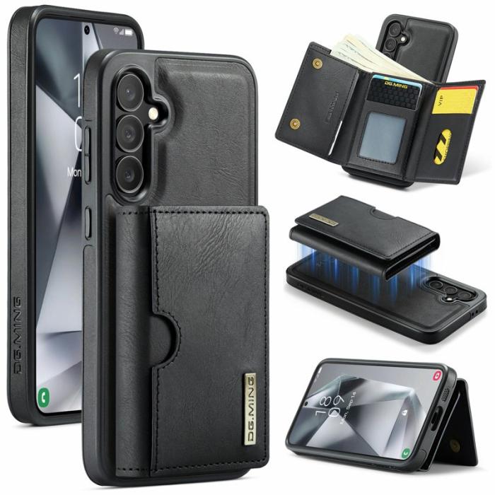 DG.MING - DG.MING M6 Series Konstläder Plånboksfodral till Samsung Galaxy S24 FE - Svart