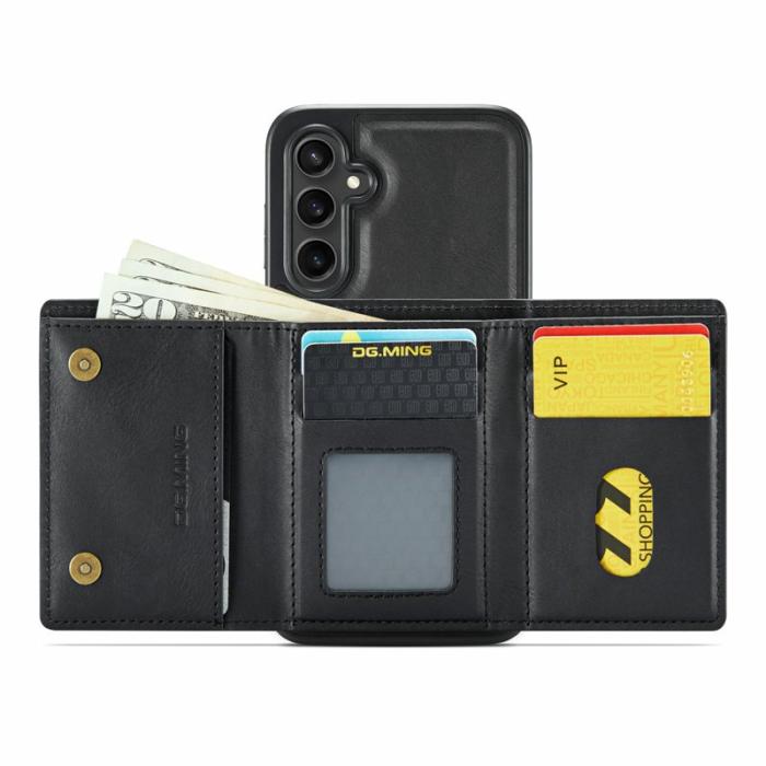 DG.MING - DG.MING M6 Series Konstläder Plånboksfodral till Samsung Galaxy S24 FE - Svart