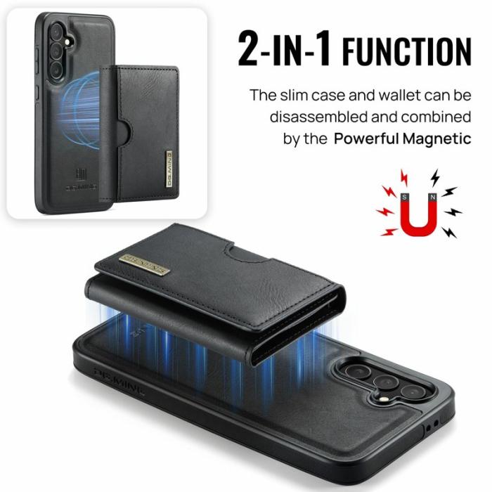 DG.MING - DG.MING M6 Series Konstläder Plånboksfodral till Samsung Galaxy S24 FE - Svart