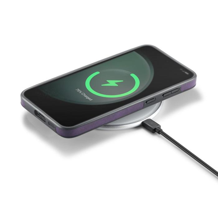 DG.MING - DG.MING Mobilskal till Samsung Galaxy S25 Anti-Drop Läder Lila