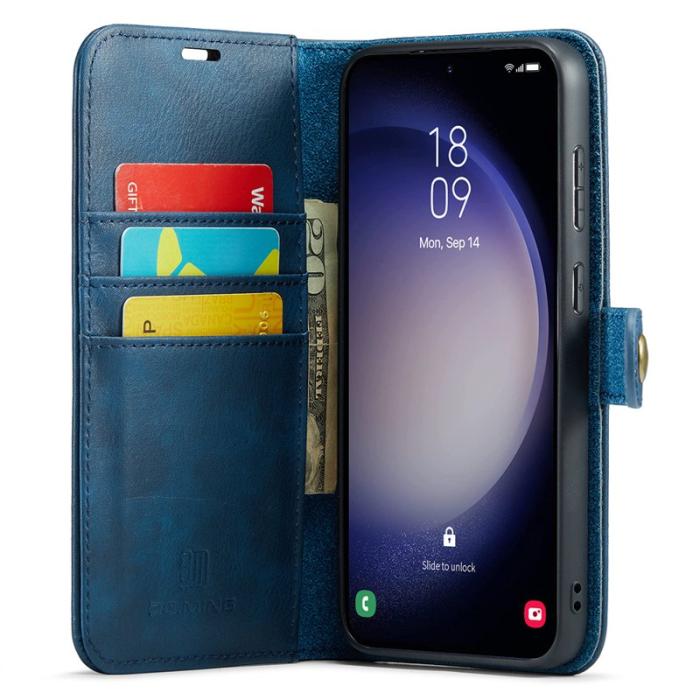 DG.MING - DG.MING Samsung Galaxy S25 Plånboksfodral Äkta Läder AvtagbartBlå