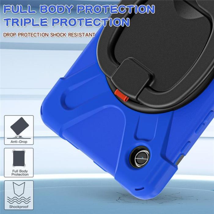 A-One Brand - Galaxy Tab A9 Skal Kickstand Handle Grip - Blå / Svart