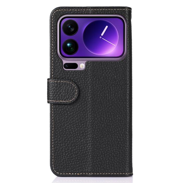 KHAZNEH - KHAZNEH Xiaomi 17 Pro Max Plånboksfodral Äkta Läder - Svart