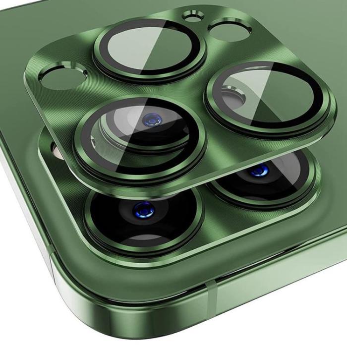HAT PRINCE - ENKAY iPhone 14 Pro Max/14 Pro Kameralinsskydd i Härdat glas - Grön