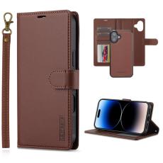 LC.imeeke - LC.IMEEKE L2 Series iPhone 16 Plus Pl&aring;nboksfodral Konstl&auml;der - Brun