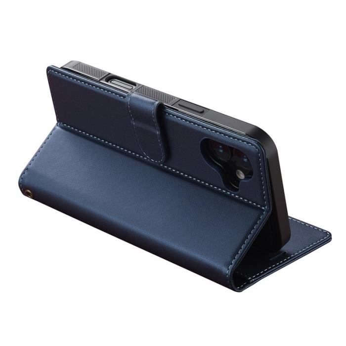 LC.imeeke - LC.IMEEKE L2 Series iPhone 16 Plus Plånboksfodral Konstläder - Blå