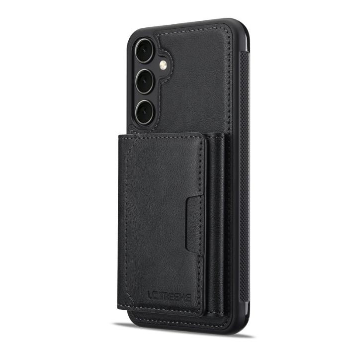 LC.imeeke - LC.IMEEKE L5 Samsung Galaxy S25 Fodral KonstLäder - Svart