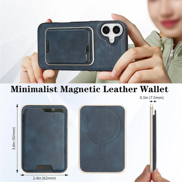 A-One Brand - iPhone 17 Mobilskal Magsafe korthållare - Blå