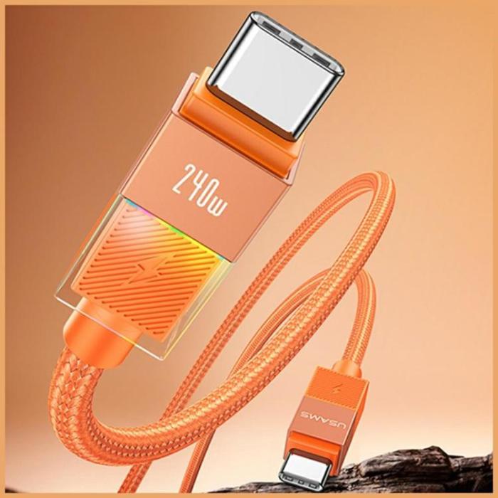 USAMS - USAMS USB-C till USB-C 240W Kabel 1.2m SJ777 - Tarnish