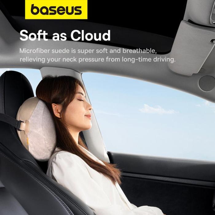 BASEUS - Baseus Bilnackstödskudde med 2 Material ComfortRide Series - Beige