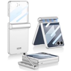 GKK - GKK Galaxy Z Flip 7 Mobilskal med Penna och Skärmskydd - Silver